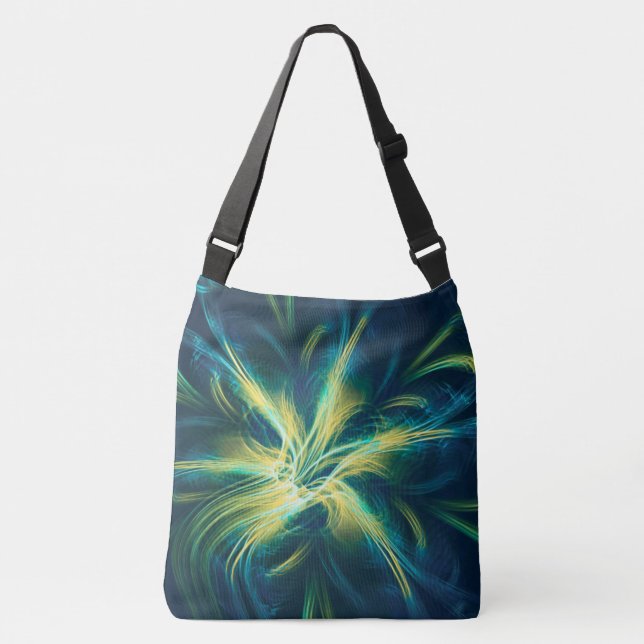 Ajustável Paleta Azul Flor Fractal bolsa (Frente)