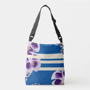 Ajustável Primavera vai cantar Floral, Bolsa Azul Geométrica