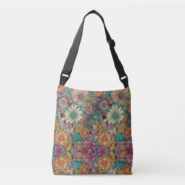 Ajustável Retro Hippie: Daisy Bolsa (Frente)