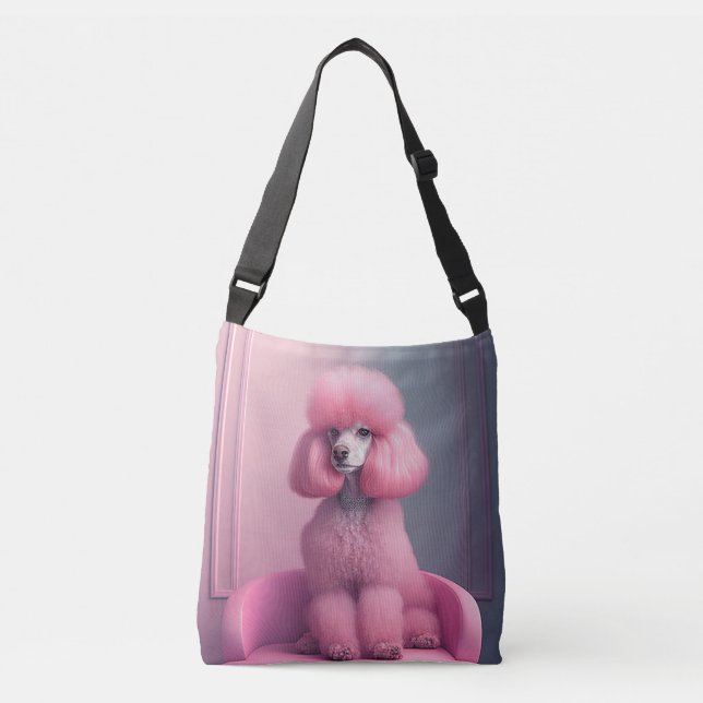 Ajustável Saco de bolsa da bolsa de Poodle Rosa (Frente)