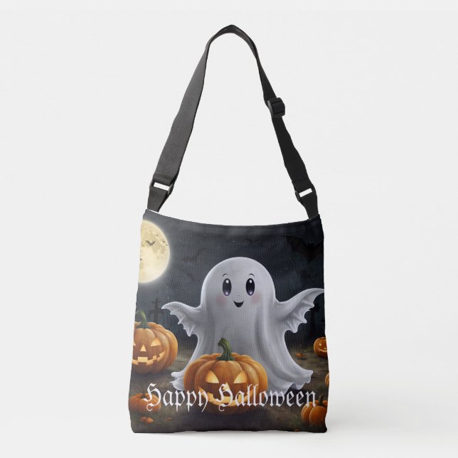 Ajustável "Spooky Delight": Bolsa alegre do Dia das Bruxas (Frente)