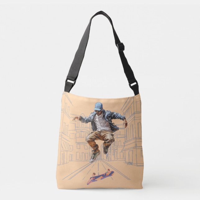 Ajustável Street Skateboarder Bolsa Crossbody Bag (Frente)