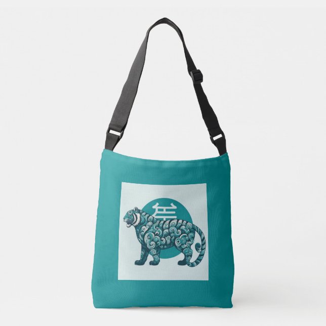 Ajustável Teal Tiger Bolsa (Frente)