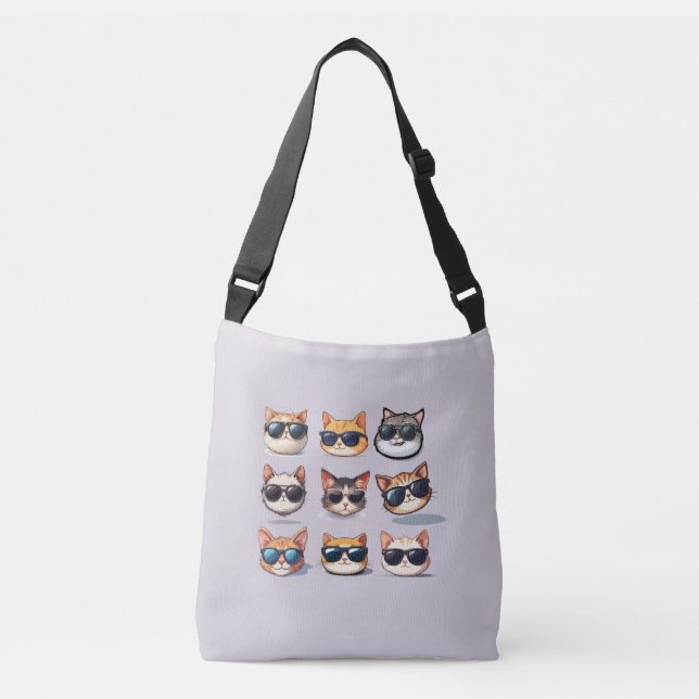 Ajustável Tema de Gato Puro Claro Bolsa (Frente)