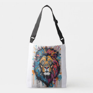 Ajustável Título Bolsa transversal de leão de graffiti abstr
