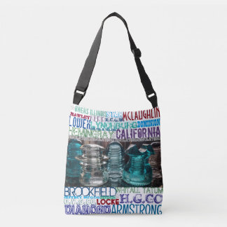 Ajustável Vintage GLASS INSULATORS Collectors Bolsa