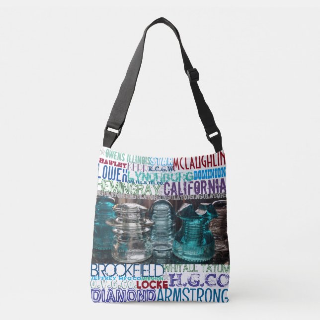 Ajustável Vintage GLASS INSULATORS Collectors Bolsa (Frente)