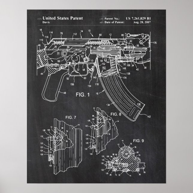 Ak-47 Bolt Locking Patent Poster (Frente)