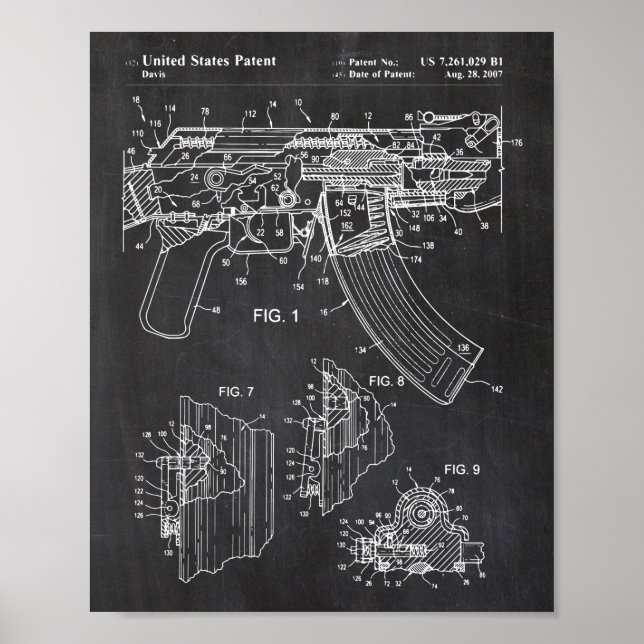 Ak-47 Bolt Locking Patent Poster (Frente)