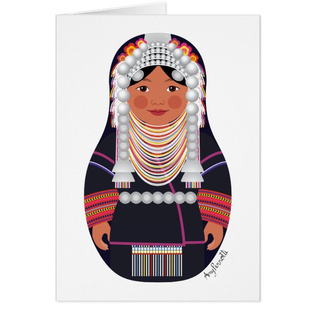 Akha do Cartão Matryoshka da Tailândia (Frente)