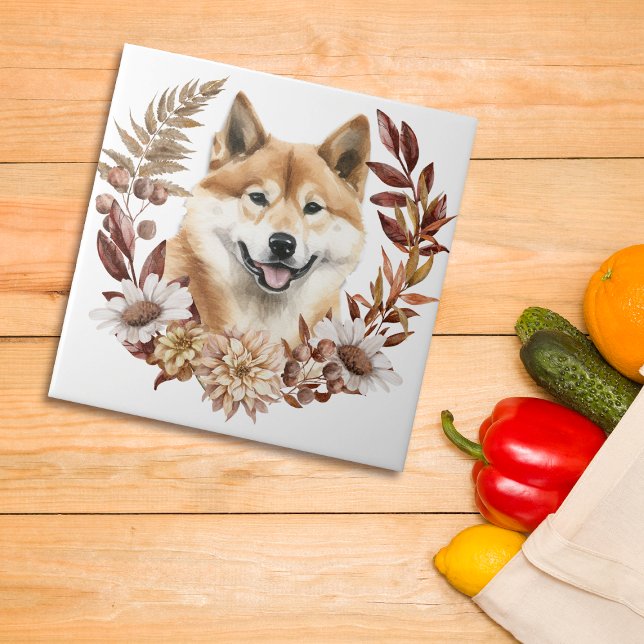 Akita Inu Dog Autumn Wreath (Criador carregado)