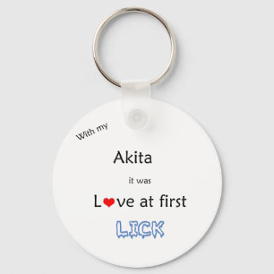 Akita Love em First Lick Chaveiro