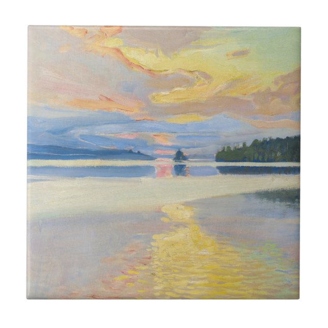 Akseli Gallen-Kallela - Sunset sobre o lago Ruoves (Frente)