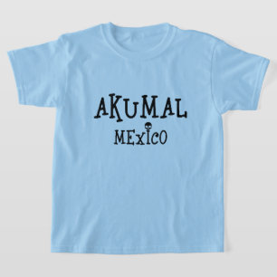 Akumal Mexico Design - Camisa Básica Para Crianças