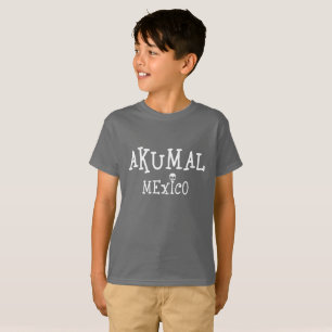 Akumal Mexico Design - Camisa Básica Para Crianças