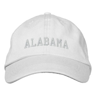 Alabama bordado em branco Boné ajustável básico