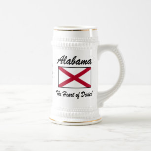 Alabama, coração de Dixie!  Caneca de cerveja da