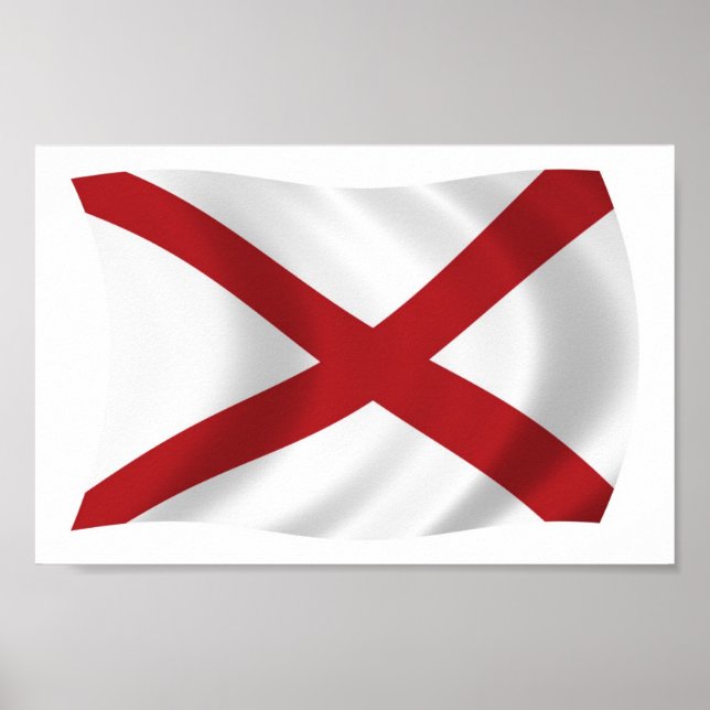 Alabama Flag Poster Impressão (Frente)