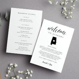 Alabama Wedding Letter & Itinerary