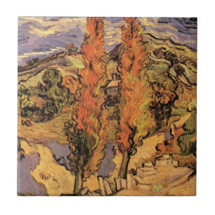 Álamos na Estrada Através das Colinas por Vincent