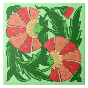 Alaranjado de William Morris e verde Jacobean,