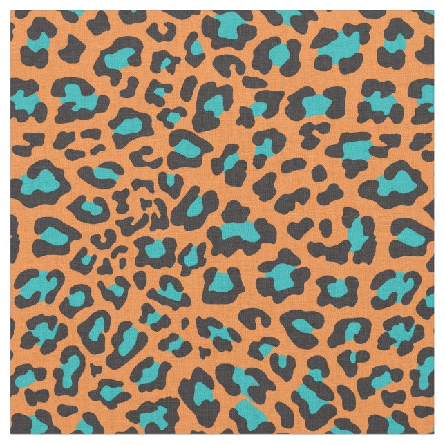 Alaranjado, preto, tecido do leopardo do Aqua (Detalhe)