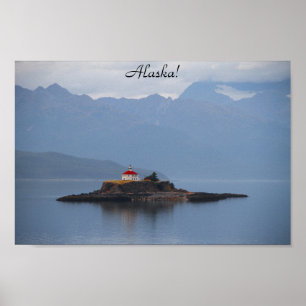 Alasca, Farol, Fotografia, Oceano, Poster