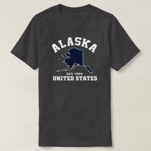 Alaska EUA Est. 1959 camisa patriótica da bandeira