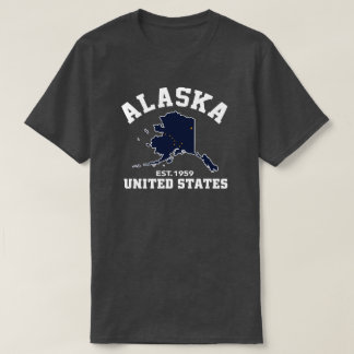 Alaska EUA Est. 1959 camisa patriótica da bandeira
