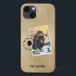 Alaska Muskox Postage Stamp Souvenir<br><div class="desc">Uma lembrança perfeita daquela viagem ao Alasca. Apresenta um selo postal Muskox de 3 núggas emitido por uma mítica nação independente do Alasca, cancelada em Anchorage. Adicione seu próprio texto. O selo retrata um moscox de tundra. Muskox são chamados de omingmak (o barbudo) na língua Inuit.</div>