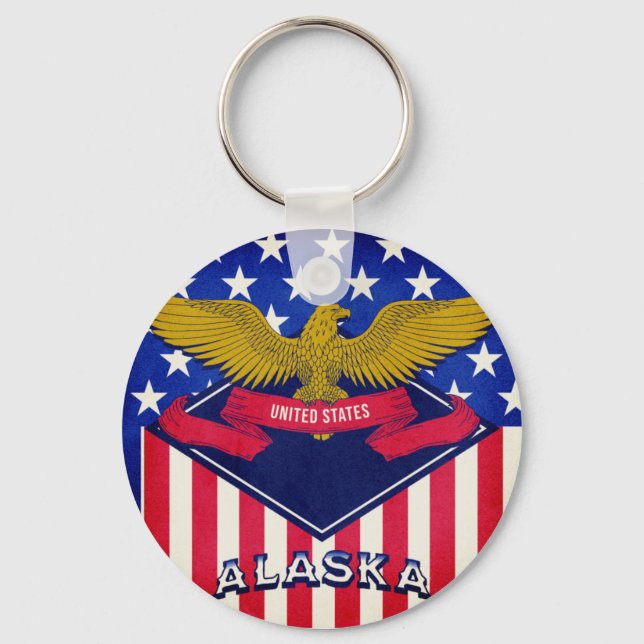 Alaska USA Flag Chaveiro (Frente)