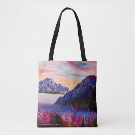Alaskan Cotton Candy Sunset Tote Bag w_ALASKA