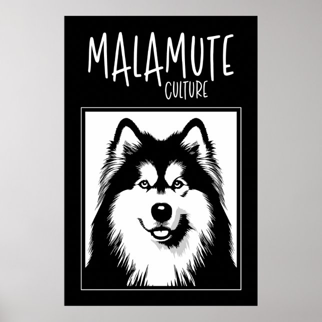 Alaskan Malamute Culture Edgy Pop Art Poster (Frente)