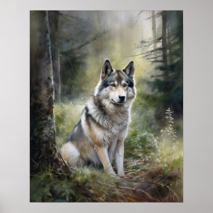 Alaskan Malamute Dog Art Impressão