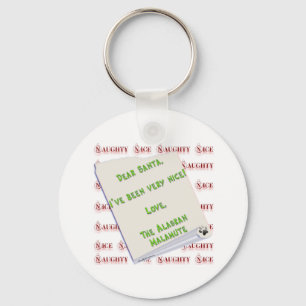 Alaskan Malamute Naughn ou Nice Chaveiro