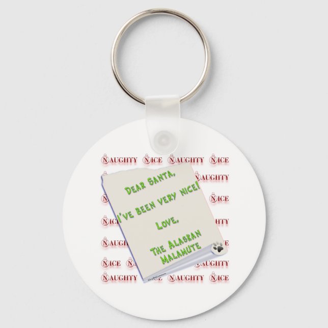 Alaskan Malamute Naughn ou Nice Chaveiro (Frente)