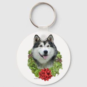 Alaskan Malamute Wreath - Chaveiro