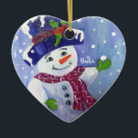 Alaskan Snowball Snowman, ornamento de cerâmica pa<br><div class="desc">Celebrando Snowmen do Alasca</div>