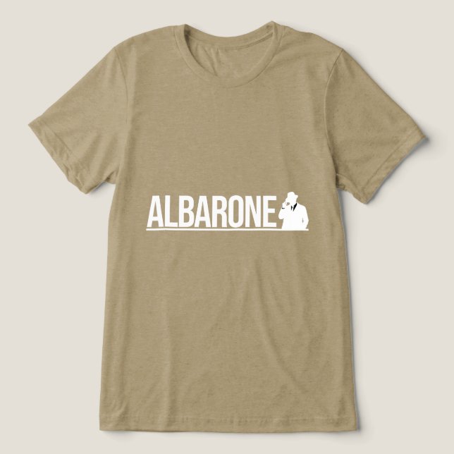 Albarone Gangster Silhouette Graphic - White (Design frontal)