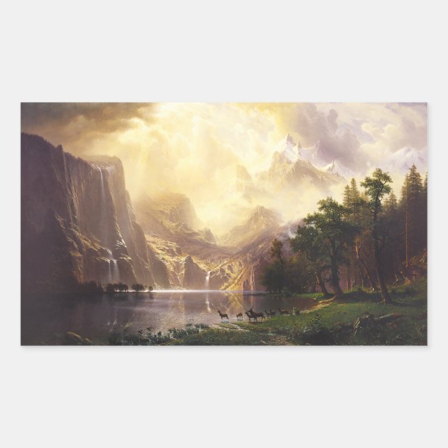 Albert Bierstadt Nos Adesivos Das Montanhas (Frente)