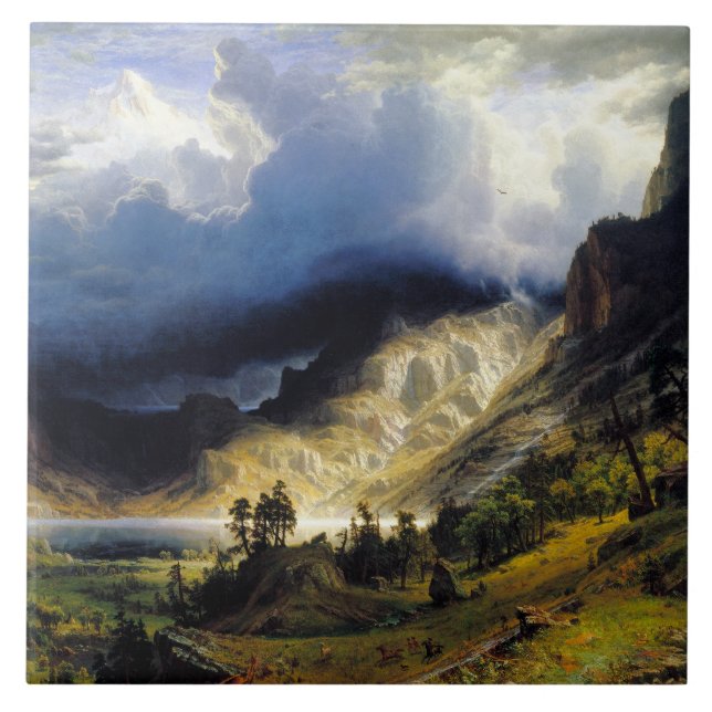 Albert Bierstadt Uma Tempestade nas Montanhas Roch (Frente)