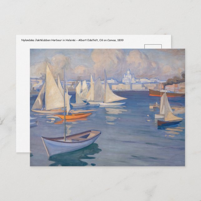 Albert EdelFed - porto no cartão postal de Helsínq (Frente/Verso)