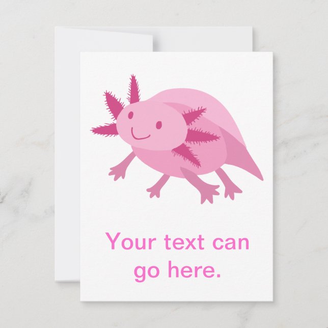 Albino Axolotl cor-de-rosa-branca (Frente)