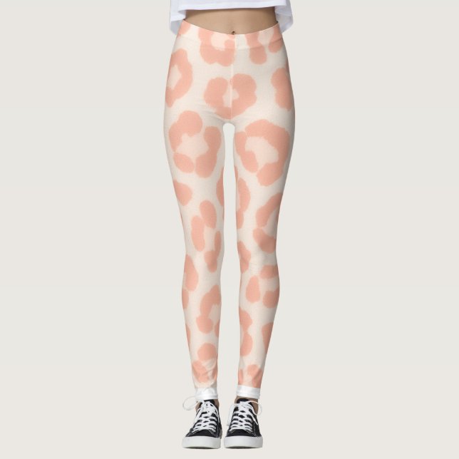 Albino Cheetah Print Leggings | Blush & Cream Anim (Frente)