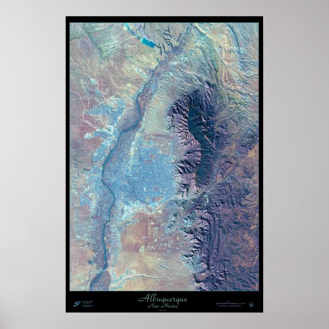Albuquerque, poster de satélite do Novo México (Frente)