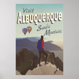 Albuquerque Sandia Monges Retro Poster de viagens