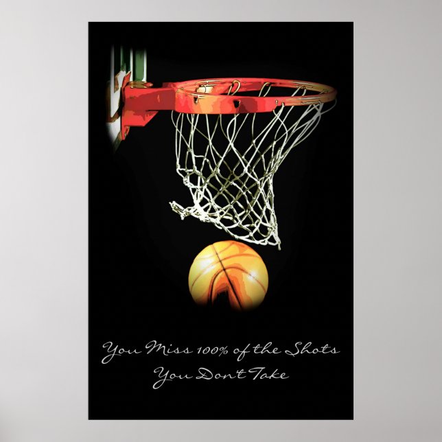 Alcançar Poster de Basquete de Cota Motivacional (Frente)