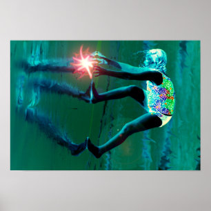 Alcance para a arte espelhada do poster da alma