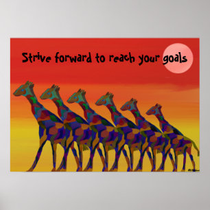 Alcance seus objetivos Girafas Poster