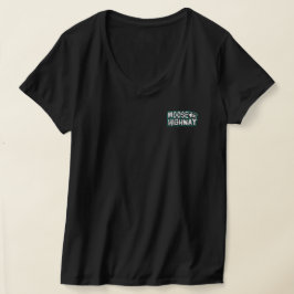 Alce em Rodovia Camisa de Mulher (Preto)